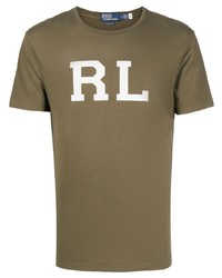 T-shirt à col rond imprimé olive Polo Ralph Lauren