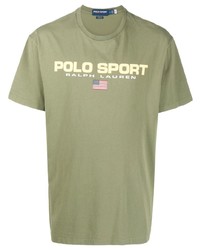 T-shirt à col rond imprimé olive Polo Ralph Lauren