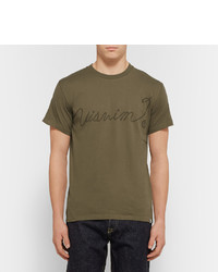 T-shirt à col rond imprimé olive VISVIM