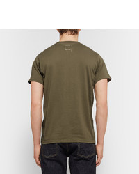 T-shirt à col rond imprimé olive VISVIM