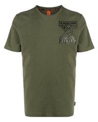 T-shirt à col rond imprimé olive Raeburn