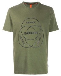 T-shirt à col rond imprimé olive Raeburn