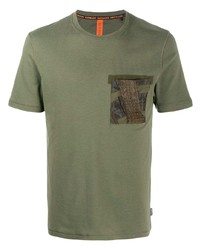 T-shirt à col rond imprimé olive Raeburn