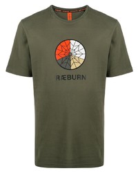 T-shirt à col rond imprimé olive Raeburn