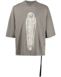 T-shirt à col rond imprimé olive Rick Owens DRKSHDW