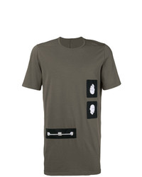T-shirt à col rond imprimé olive Rick Owens DRKSHDW