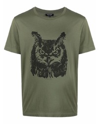 T-shirt à col rond imprimé olive Ron Dorff