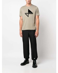 T-shirt à col rond imprimé olive Emporio Armani