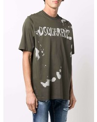 T-shirt à col rond imprimé olive DSQUARED2