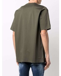 T-shirt à col rond imprimé olive DSQUARED2