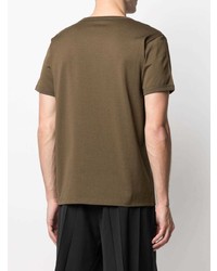 T-shirt à col rond imprimé olive Alexander McQueen