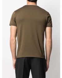 T-shirt à col rond imprimé olive Alexander McQueen