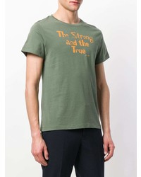 T-shirt à col rond imprimé olive Kent & Curwen