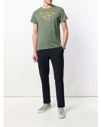 T-shirt à col rond imprimé olive Kent & Curwen