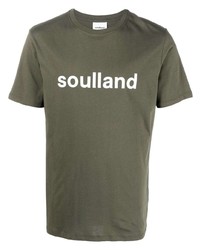 T-shirt à col rond imprimé olive Soulland