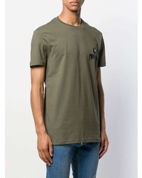 T-shirt à col rond imprimé olive Philipp Plein