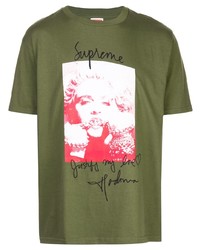 T-shirt à col rond imprimé olive Supreme