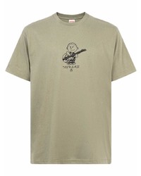 T-shirt à col rond imprimé olive Supreme