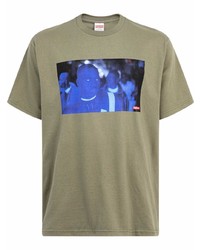 T-shirt à col rond imprimé olive Supreme