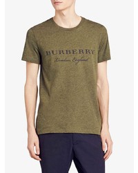 T-shirt à col rond imprimé olive Burberry