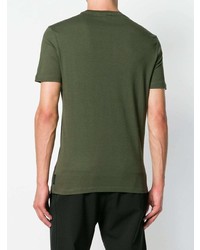 T-shirt à col rond imprimé olive Emporio Armani