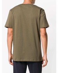 T-shirt à col rond imprimé olive Moschino