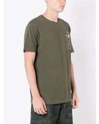 T-shirt à col rond imprimé olive OSKLEN