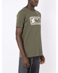 T-shirt à col rond imprimé olive OSKLEN