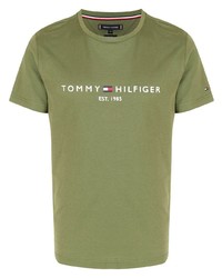 T-shirt à col rond imprimé olive Tommy Hilfiger
