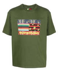 T-shirt à col rond imprimé olive Tommy Jeans