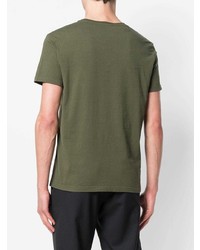 T-shirt à col rond imprimé olive Alexander McQueen