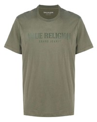 T-shirt à col rond imprimé olive True Religion