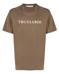 T-shirt à col rond imprimé olive Trussardi