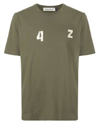 T-shirt à col rond imprimé olive Undercover
