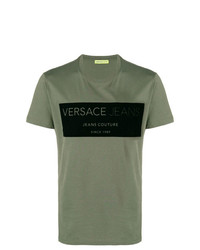 T-shirt à col rond imprimé olive Versace Jeans