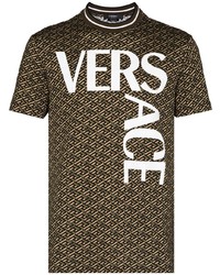 T-shirt à col rond imprimé olive Versace