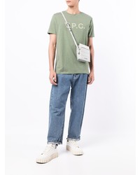 T-shirt à col rond imprimé olive A.P.C.