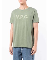 T-shirt à col rond imprimé olive A.P.C.