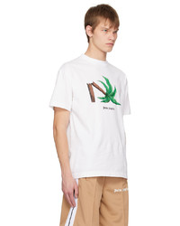 T-shirt à col rond imprimé olive Palm Angels