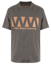 T-shirt à col rond imprimé olive White Mountaineering