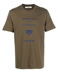 T-shirt à col rond imprimé olive Zadig & Voltaire