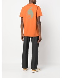 T-shirt à col rond imprimé orange Maharishi