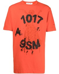 T-shirt à col rond imprimé orange 1017 Alyx 9Sm