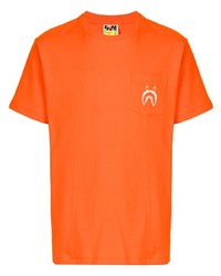 T-shirt à col rond imprimé orange A Bathing Ape