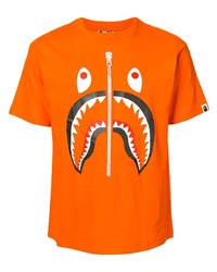 T-shirt à col rond imprimé orange A Bathing Ape