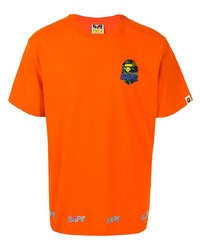 T-shirt à col rond imprimé orange A Bathing Ape