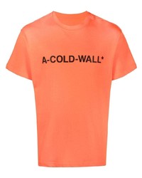T-shirt à col rond imprimé orange A-Cold-Wall*