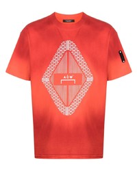 T-shirt à col rond imprimé orange A-Cold-Wall*