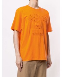 T-shirt à col rond imprimé orange AAPE BY A BATHING APE