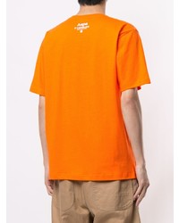 T-shirt à col rond imprimé orange AAPE BY A BATHING APE